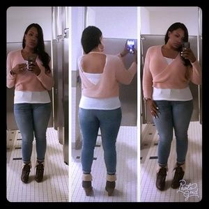 Ribbed Sweater-Knit Surplice Top